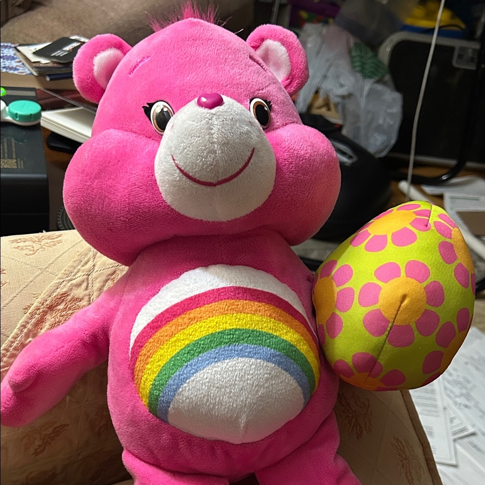 Care Bears Pink Rainbow Belly Plush with Floral Egg